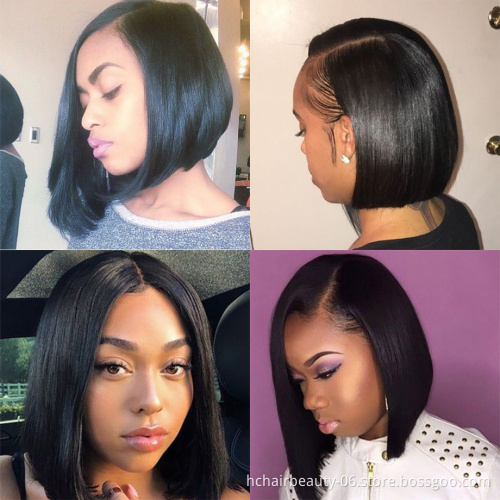 Big Sale Short Bob Cut 4x4 Human Lace Wig Natural Color lace Frontal Wig With Baby Hair In Stock Full Thin Skin Wigs